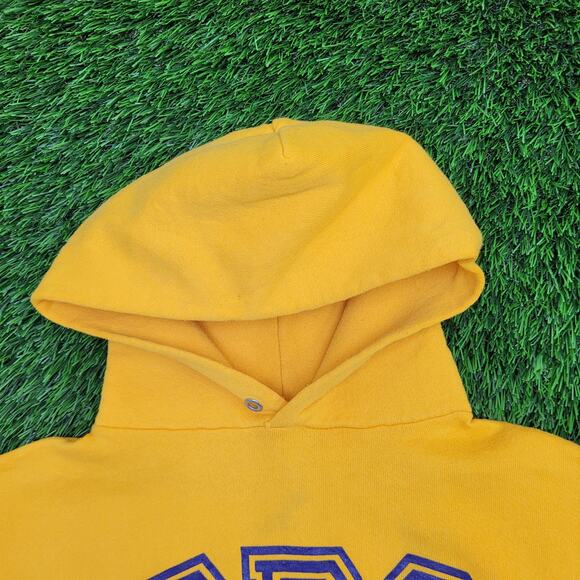 Vintage 80s JERZEES Hoodie Womens M/L 19x25 Yellow Arch USA - Picture 11 of 14